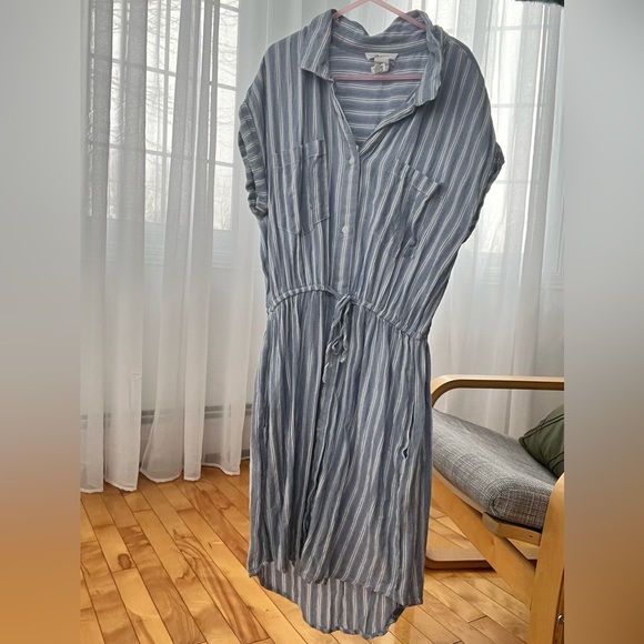 Coton blue and white stripped dress - Picture 2 of 2